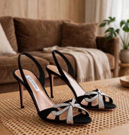 Aquazzura Double Bow Crystal Slingback Pumps