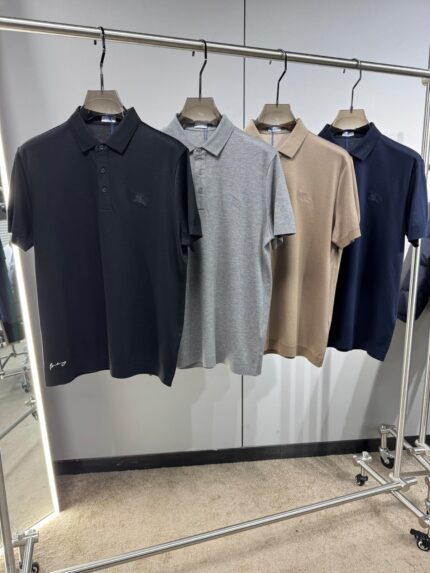 Burberry Embroidered Cotton Pique Polo Shirts