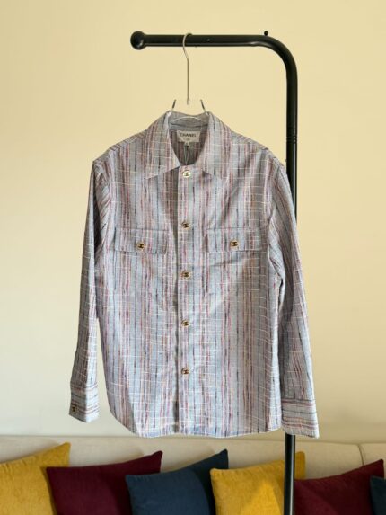 Chanel CC Button Tweed Shirt Jacket