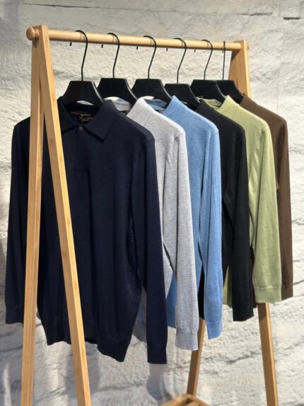 Loro Piana Knitted Long-Sleeve Polo Shirts