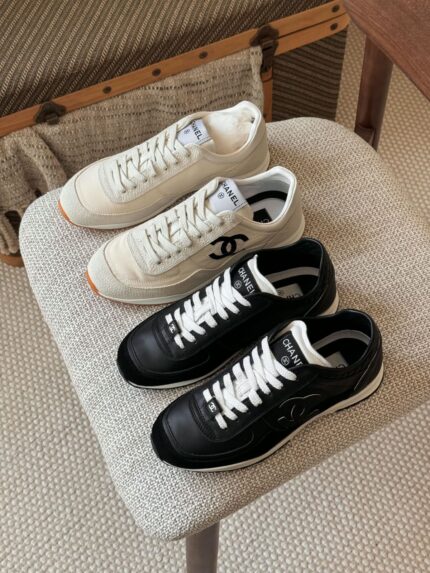 Chanel CC Logo Low-Top Runner Sneakers