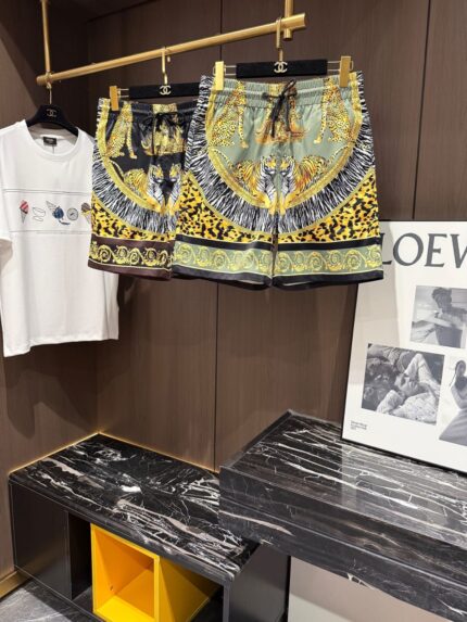 Versace Wild Barocco Animalier Silk Shorts