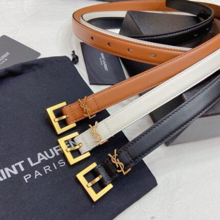 YSL Cassandre Thin Leather Belts