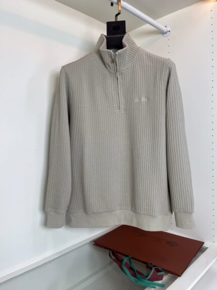 Loro Piana Half Zip Ribbed Sweater