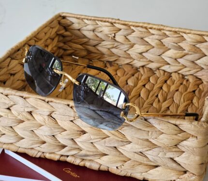 Cartier Rimless C Decor Diamond Cut Sunglasses