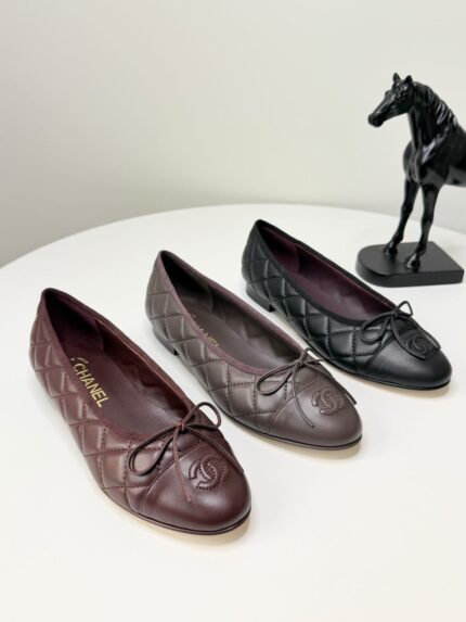 Chanel Quilted Bow Ballet Flats