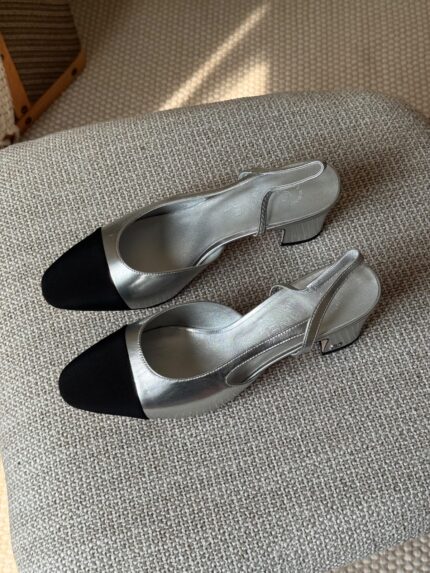 Chanel Cap Toe Slingback Pumps