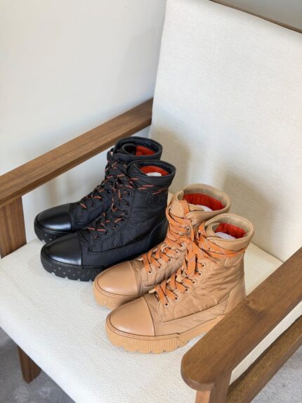 Hermes Crew High Top Lace-Up Ankle Boots