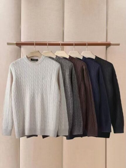 Loro Piana Cable-Knit Crew Neck Sweaters