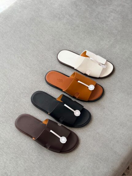Hermes Izmir H-Cut Premium Leather Flat Sandal Slipper