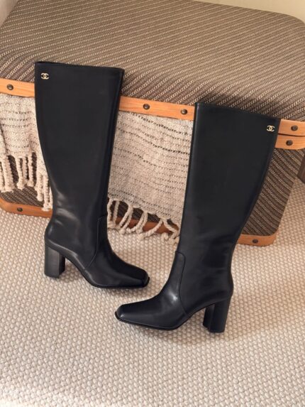 Chanel CC Calfskin Knee-High Boots