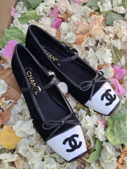 Chanel Mary Jane Cap-Toe Ballet Flats