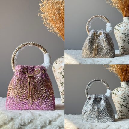 Jimmy Choo  Bon Bon Crystal-Embellished Bucket Bags