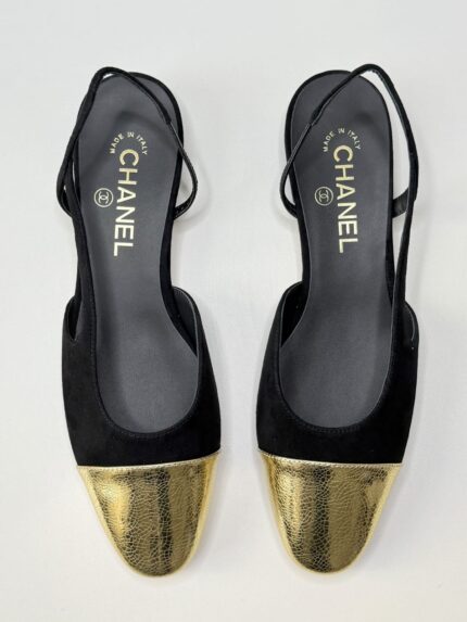Chanel Cap-Toe Slingback Flats