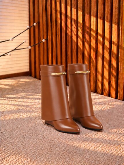 Givenchy Eclipse Fold-Over Knee-High Wedge Boots