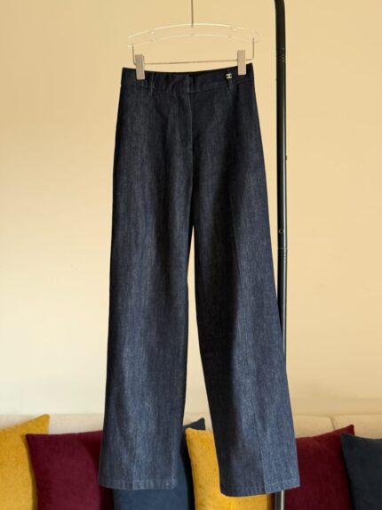 Chanel Wide-Leg Denim Pants