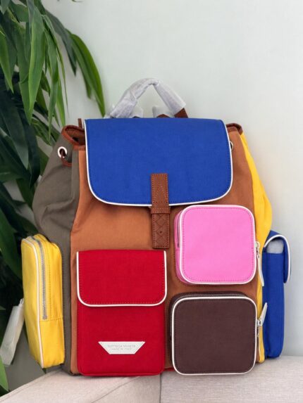 Bottega Veneta Multi-Pocket Colorblock Backpack