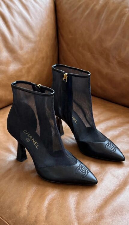 Chanel Mesh Ankle Boots