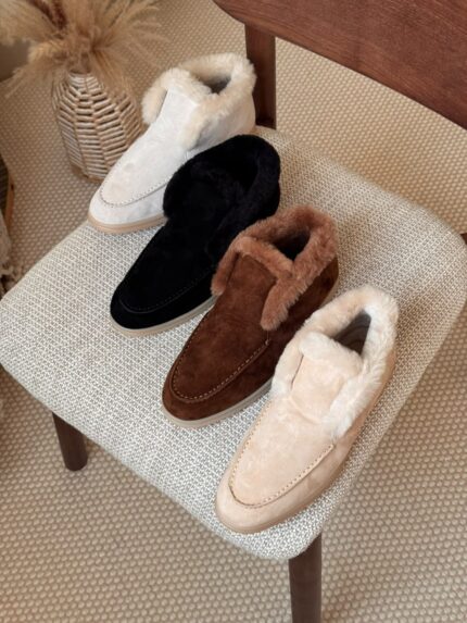 Loro Piana Open Walk Fur-Lined Ankle Boots