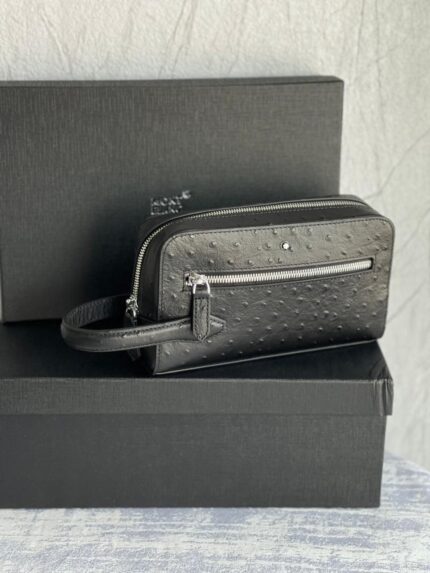 Mont Blanc Ostrich Leather Wrist Clutch